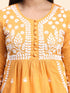 Fizaa Chikankari Kurti for Women With Pocket - Mustard